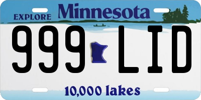 MN license plate 999LID