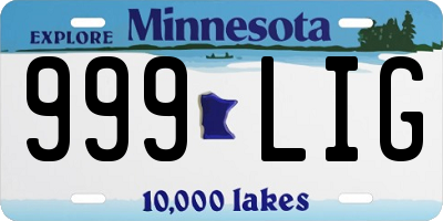 MN license plate 999LIG