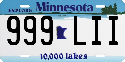 MN license plate 999LII