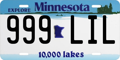 MN license plate 999LIL