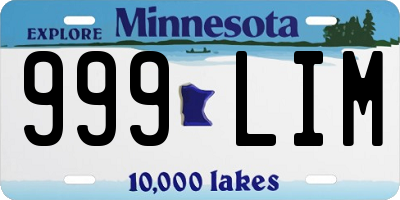 MN license plate 999LIM