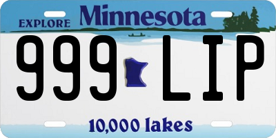 MN license plate 999LIP
