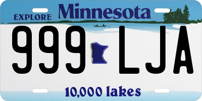 MN license plate 999LJA