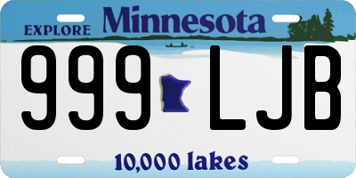 MN license plate 999LJB