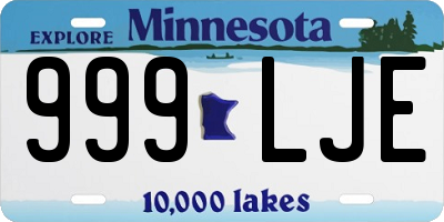 MN license plate 999LJE