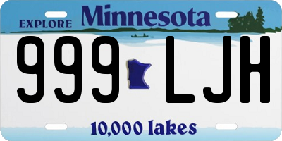 MN license plate 999LJH