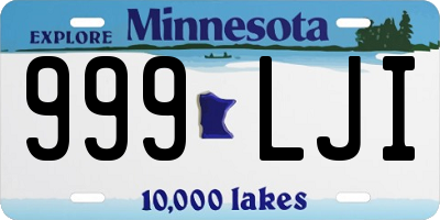 MN license plate 999LJI