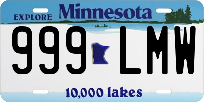 MN license plate 999LMW