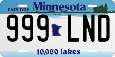 MN license plate 999LND