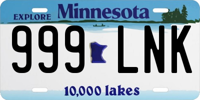 MN license plate 999LNK