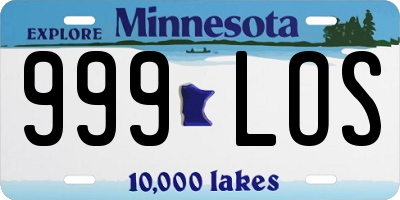 MN license plate 999LOS