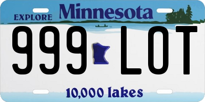 MN license plate 999LOT
