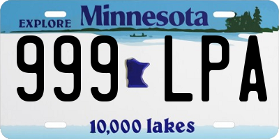MN license plate 999LPA