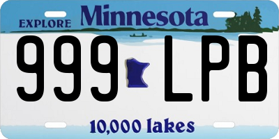 MN license plate 999LPB
