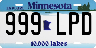 MN license plate 999LPD