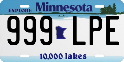 MN license plate 999LPE