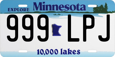 MN license plate 999LPJ