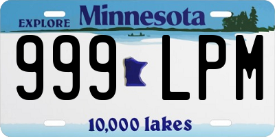 MN license plate 999LPM