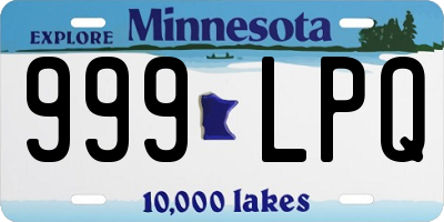 MN license plate 999LPQ