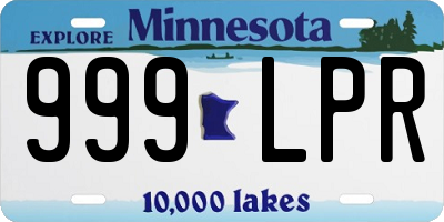 MN license plate 999LPR