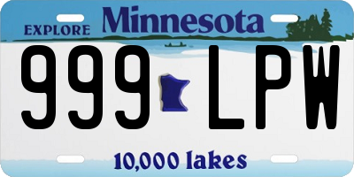 MN license plate 999LPW
