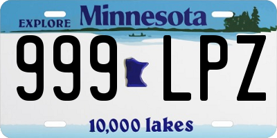 MN license plate 999LPZ