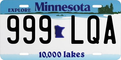MN license plate 999LQA