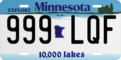 MN license plate 999LQF