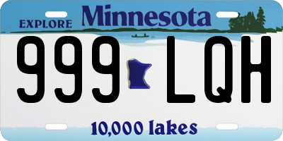 MN license plate 999LQH