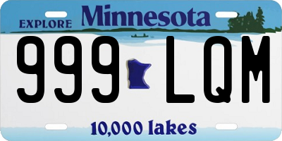 MN license plate 999LQM