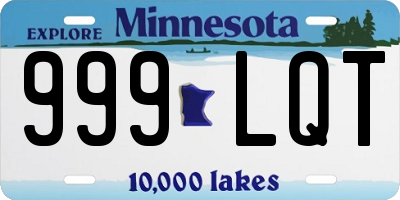 MN license plate 999LQT