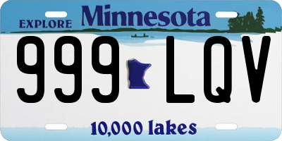 MN license plate 999LQV