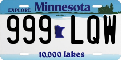 MN license plate 999LQW