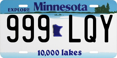 MN license plate 999LQY