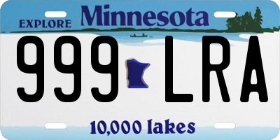 MN license plate 999LRA