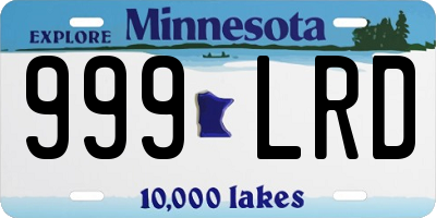 MN license plate 999LRD