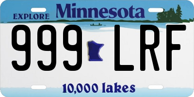 MN license plate 999LRF
