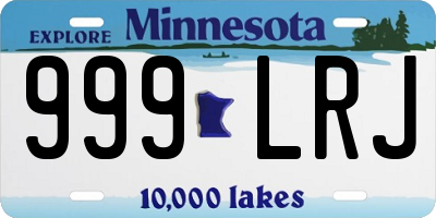 MN license plate 999LRJ