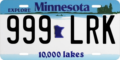 MN license plate 999LRK