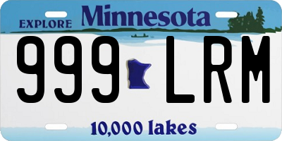MN license plate 999LRM