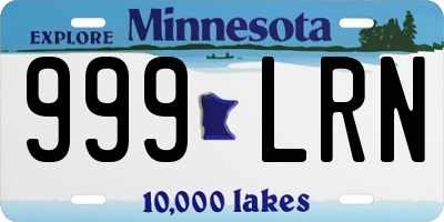 MN license plate 999LRN