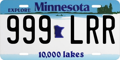 MN license plate 999LRR