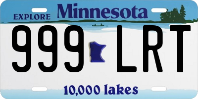 MN license plate 999LRT