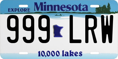 MN license plate 999LRW