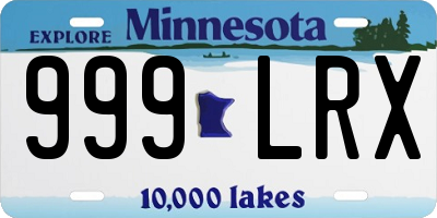 MN license plate 999LRX