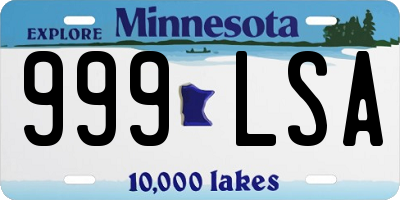 MN license plate 999LSA