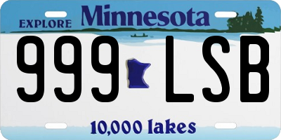 MN license plate 999LSB