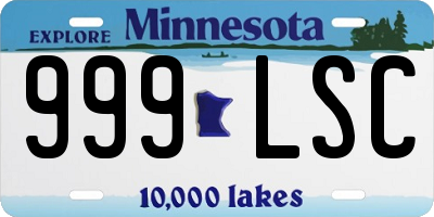 MN license plate 999LSC