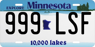 MN license plate 999LSF