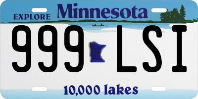 MN license plate 999LSI